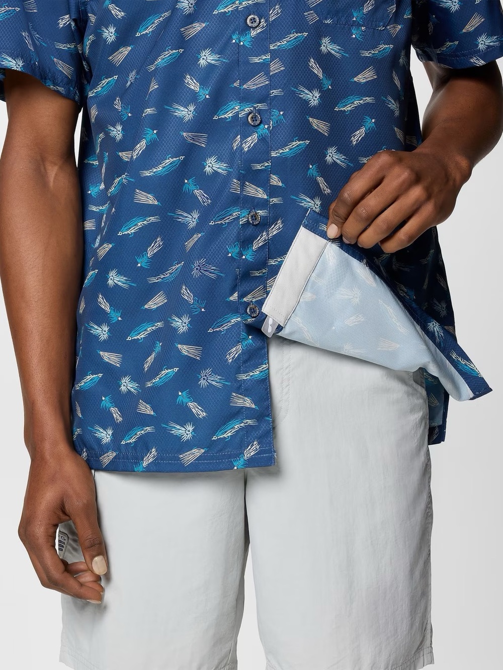 NWT Columbia Men’s Blue PFG Super Slack Tide Camp Shirt - Picture 3 of 16